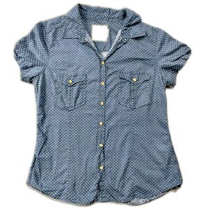 H&M L.O.G.G Blue Button Up Top 12